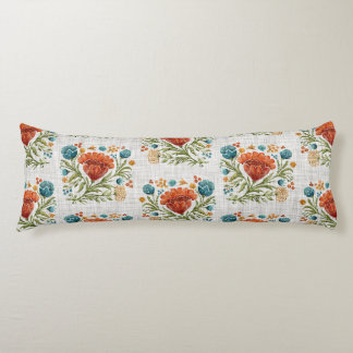 Watercolor Modern Flower Motif Earthy Whimsical Body Cushion