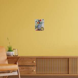 Watercolor modern flowers poster