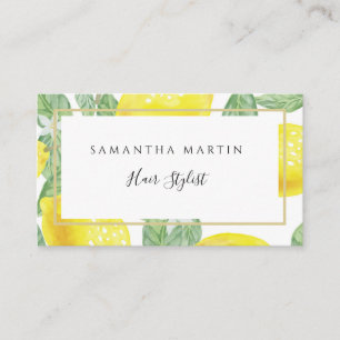 Watercolor Modern Lemon Business Card