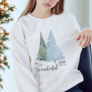 Watercolor Modern Minimalist Cute Christmas Tree Sweatshirt