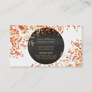 Watercolor Modern Nature Paints Black and Orange Business Card