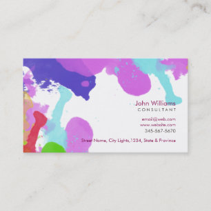 Watercolor Modern Nature Paints Brushstrokes Business Card