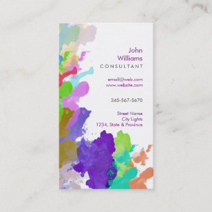 Watercolor Modern Nature Paints Brushstrokes Business Card
