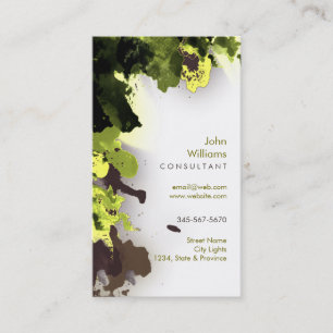 Watercolor Modern Nature Paints Brushstrokes Business Card