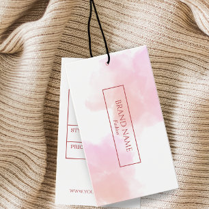 Watercolor Modern Pink Line  Hang tag