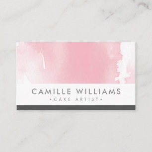 WATERCOLOR modern pretty delicate blush pink grey Business Card