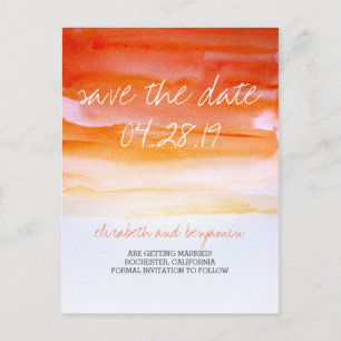 Watercolor modern save the date postcards