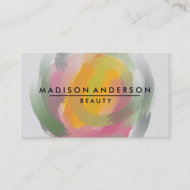 Watercolor Modern Simple & Classic Beauty Business Card (Front)