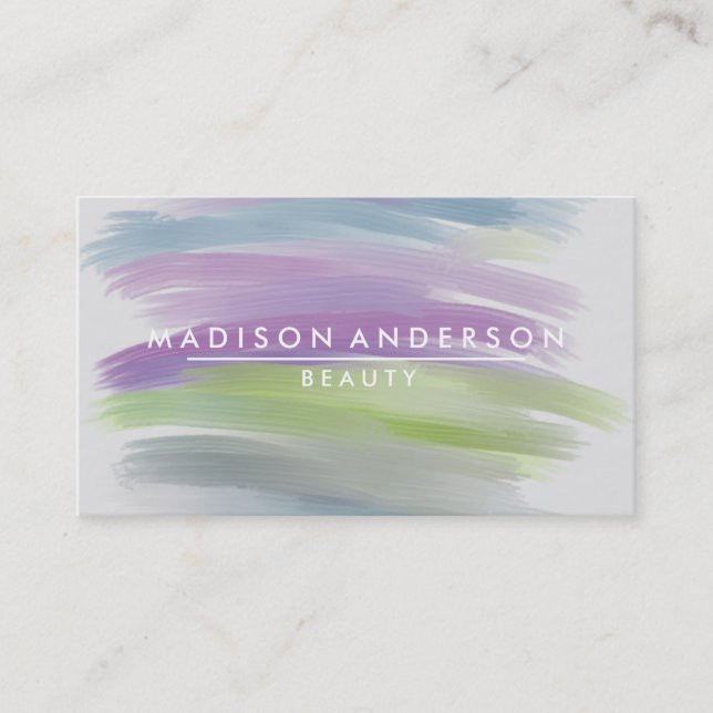 Watercolor Modern Simple & Classic Beauty Business Card (Front)