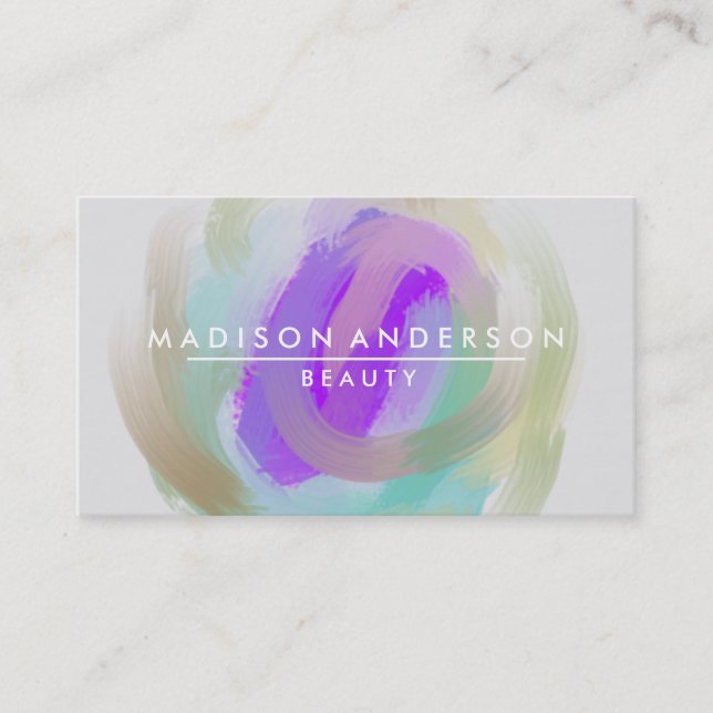 Watercolor Modern Simple & Classic Beauty Business Card (Front)