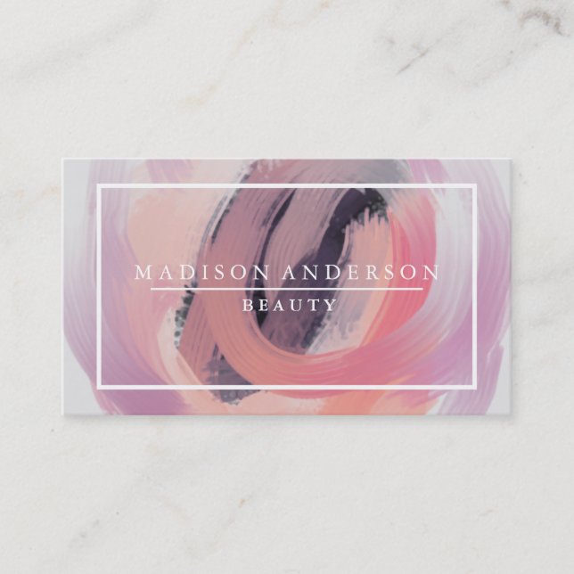 Watercolor Modern Simple & Classic Beauty Pink Bus Business Card (Front)