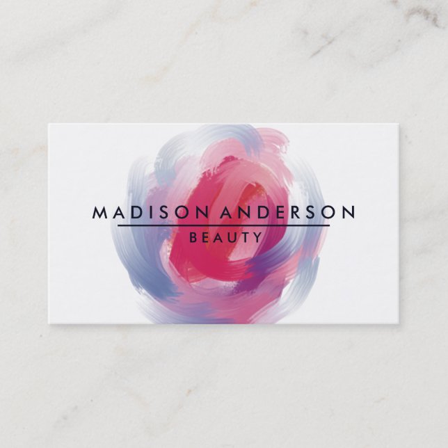 Watercolor Modern Simple Classic Black Gold Beauty Business Card (Front)