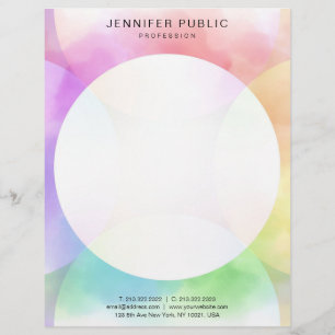 Watercolor Modern Simple Design Elegant Template Custom Letterhead