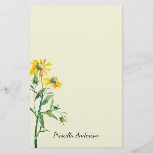 Watercolor Modern Spring Yellow Floral Greenery