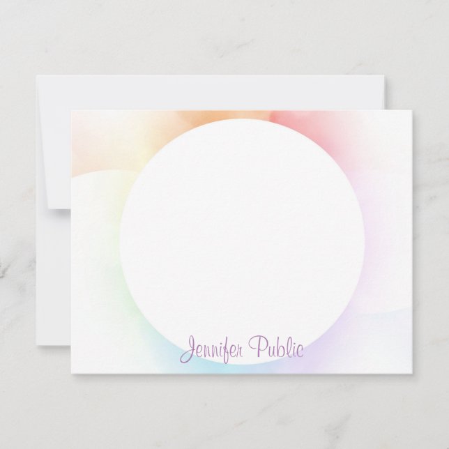 Watercolor Modern Template Handwriting Script Chic (Front)
