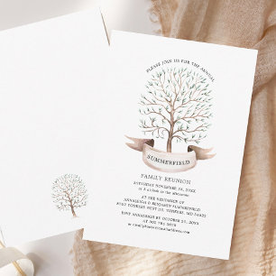Watercolor Modern Tree Annual Family Reunion  Invitation