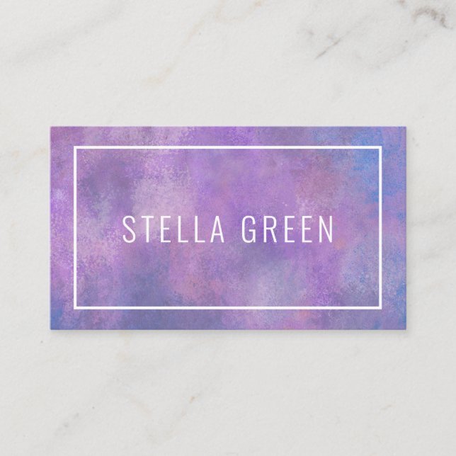 Watercolor Modern Trendy Purple Pink Business Card (Front)