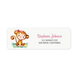 Watercolor Monkey Girl
