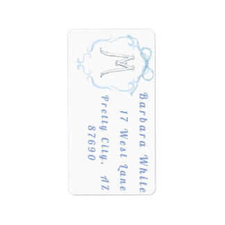 Watercolor Monogram address label