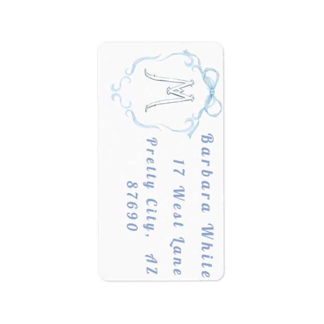 Watercolor Monogram address label (Front)