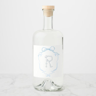 Watercolor Monogram Bottle CAN COOLER Liquor Bottle Label