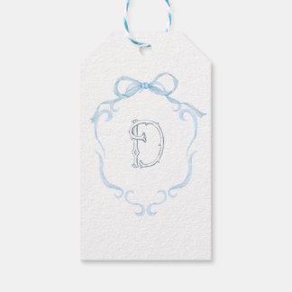Watercolor Monogram Bottle Gift Tags