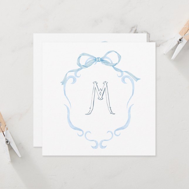Watercolor Monogram Bottle  Invitation (Front/Back In Situ)