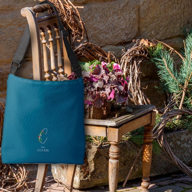  Watercolor monogram letter C nurse dark blue Crossbody Bag (Creator Uploaded)