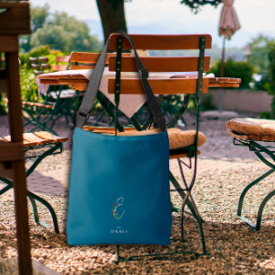  Watercolor monogram letter E nurse dark blue Crossbody Bag