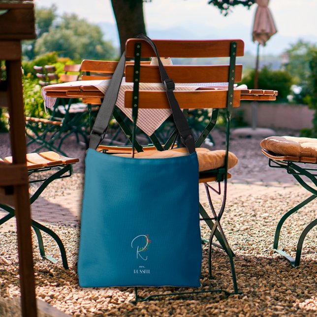  Watercolor monogram letter R nurse dark blue Crossbody Bag (Creator Uploaded)