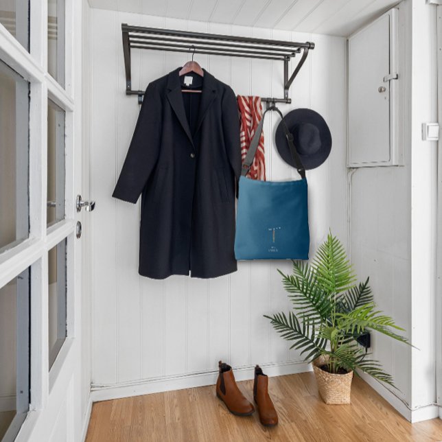  Watercolor monogram letter T nurse dark blue Crossbody Bag (Creator Uploaded)