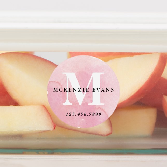 Watercolor Monogram Pink Waterproof (Affixed)