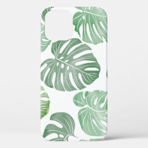 Watercolor monster, tropical seamless wallpaper. iPhone 12 case