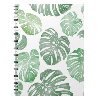 Watercolor monster, tropical seamless wallpaper. notebook
