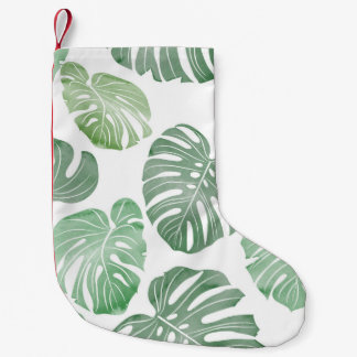 Watercolor monster, tropical seamless wallpaper. small christmas stocking