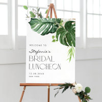 Watercolor Monstera Tropical Bridal Luncheon