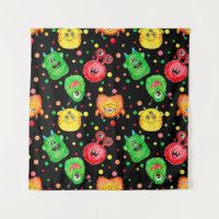 Watercolor Monsters: Cute Seamless Pattern