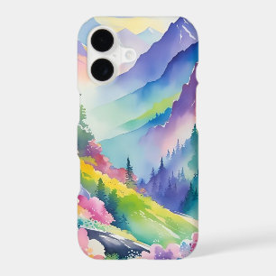watercolor montain&rainbow phone case