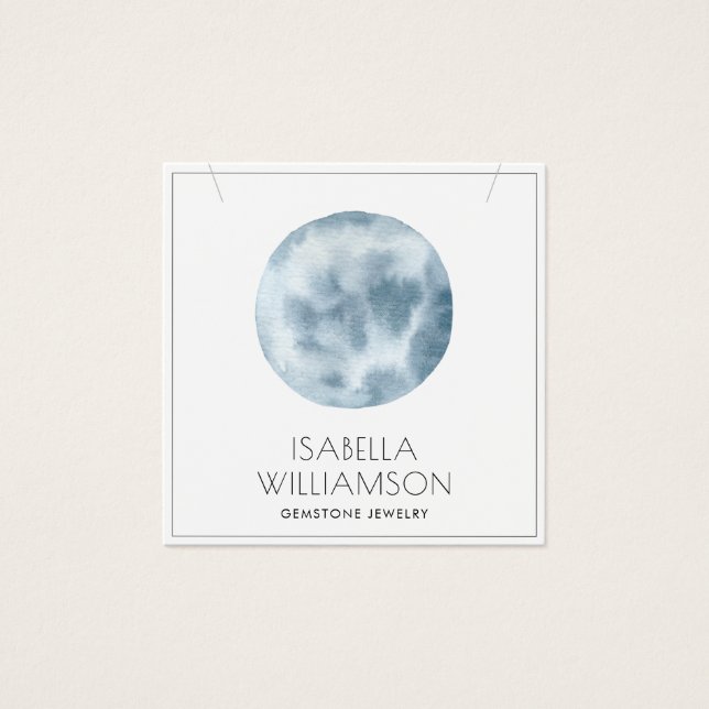 Watercolor Moon Jewellery Display Card (Front)
