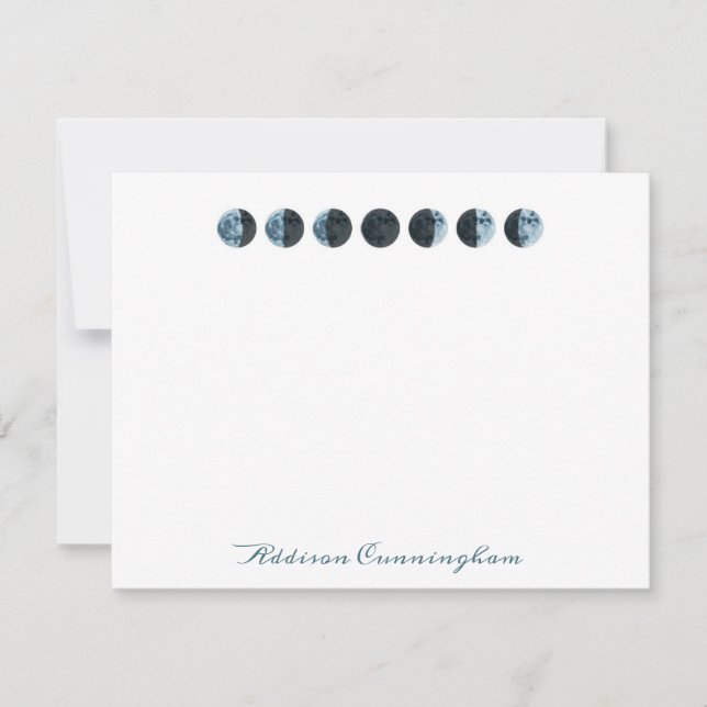 Watercolor Moon Phases Note Card (Front)