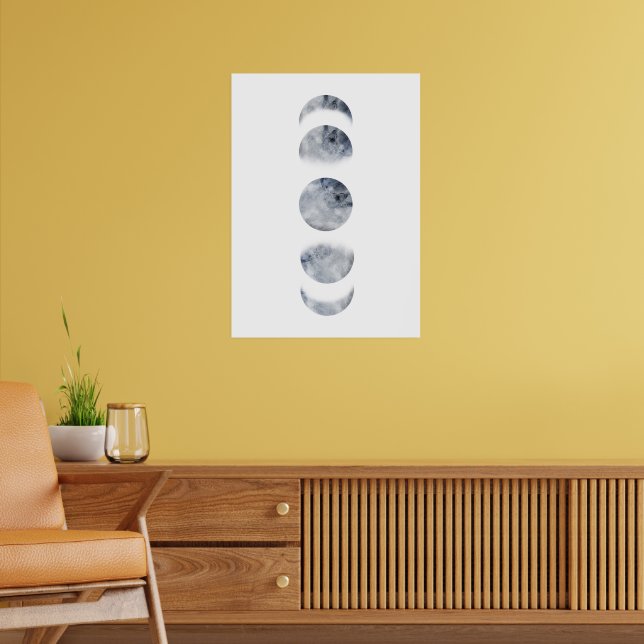 Watercolor Moon Print Poster (Living Room 2)