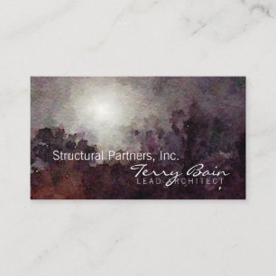 Watercolor Moonlight Architect Business Card