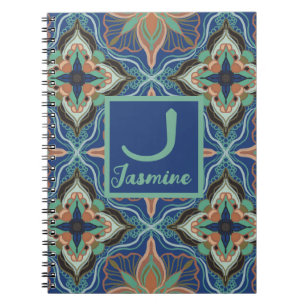 Watercolor Moroccan Marrakech Floral Personalised  Notebook