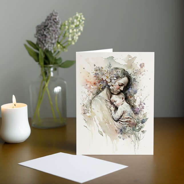 Watercolor Mother and Baby Card (Creator Uploaded)