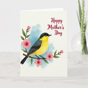 Watercolor Mothers Day Bird Card