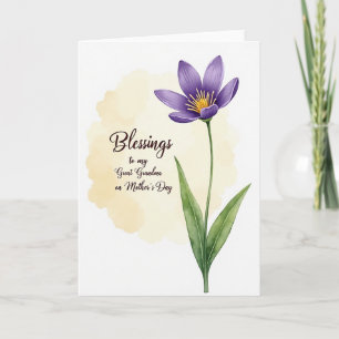 Watercolor Mothers Day Blessings Card