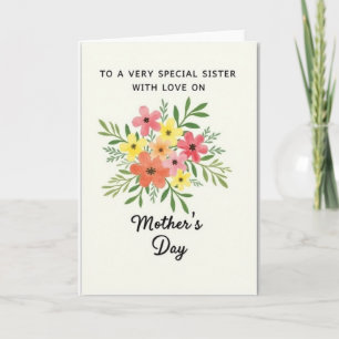 Watercolor Mothers Day Sister Card