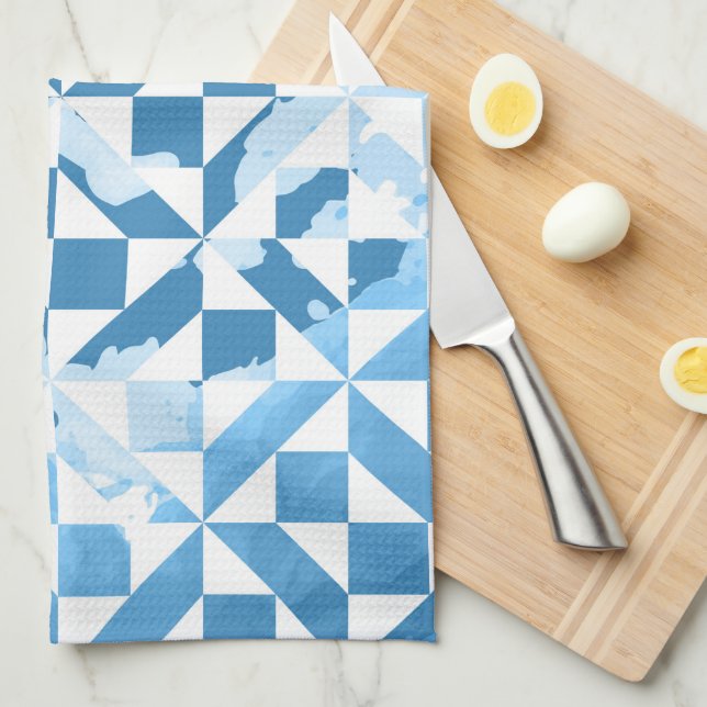 Watercolor motifs tea towel (Quarter Fold)