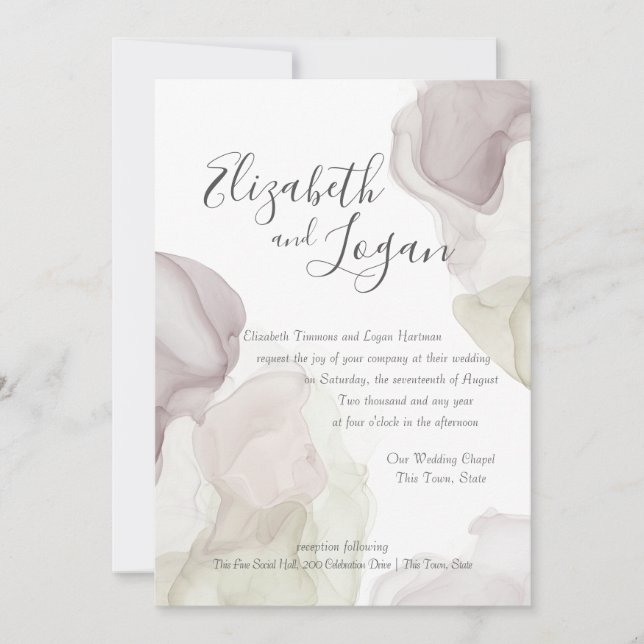 Watercolor Motion Wedding Invitation (Front)