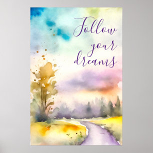 Watercolor Motivation Poster Print Wall Art